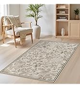 Vintage Living Room Area Rug 3x5 - Large Soft Washable Oriental Traditional Distressed Farmhouse ...