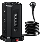 Power Strip Surge Protector Tower,Power Strip with 9 AC Outlet and 5 USB Ports (1 USB C), 10 FT E...