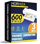 HORHIZA 600 Pack 3 Mil Laminating Sheets, Holds 8.5 x 11 Inch Sheets