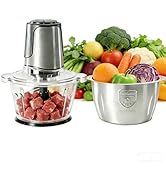 Simple Deluxe Electric Meat Grinders, 450W Mini Food Processor &amp; Food Chopper with 2 Bowls (8 Cup...