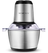 HOMEASY Meat Grinder Electric, Food Processor 2L Stainless Steel Meat Blender Food Chopper for Me...