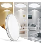 33 Inch Oval Brushed Nickel Ceiling Light Fixture - Flush Mount LED Kitchen Ceiling Lamp 3000K/40...