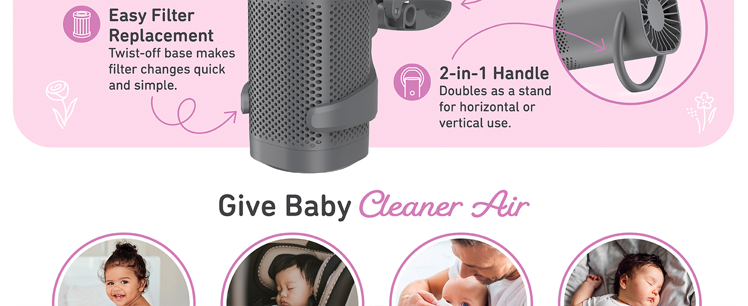 clean air for baby, purifier for baby, car air purifier, stroller air purifier, playpen purifier