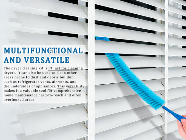 Dryer Vent Cleaner Kit – Flexible Brush &amp;amp; Universal Vacuum Attachment for Lint Removal
