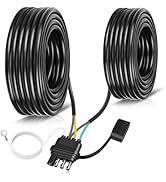 35FT 4 Pin 5 Wire Trailer Wiring Harness, 16AWG Trailer Light Wiring Kit with PVC Jacketed, Water...