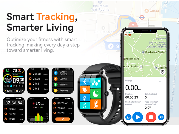 Sport smart watch for men women