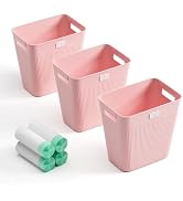 JOYMOOP Slim Trash Can 3-Pack, 2.9 Gallon Plastic Wastebasket for Bathroom, Bedroom, Office, Kitc...