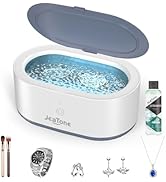 JeaTone Ultrasonic Jewelry Cleaner Machine (Gray), SUS304 Stainless Steel 20oz Tank, 46KHz Ultras...
