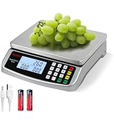 Food Scale 88lb/40kg Large Digital Kitchen Scale 0.05oz/1g with Price Computing Commercial Scale ...