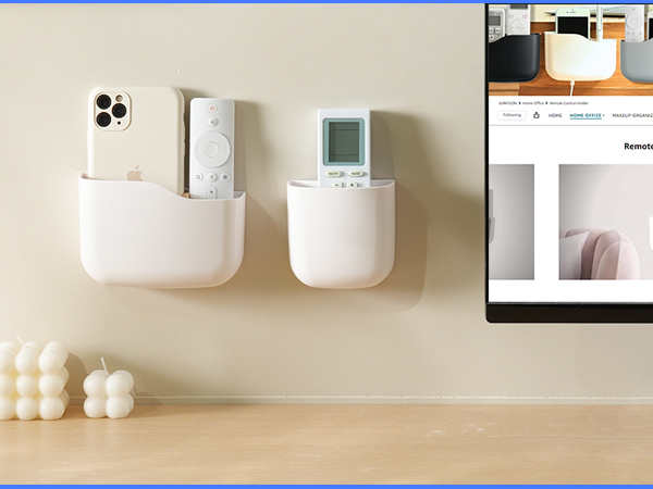 Remote Holder Wall Mount TV FAN Remote Control Holder Bedside Caddy Wall Organizer Phone Holder