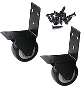 Semetall 2pcs Swivel Caster Wheels with L Shape Plate,2 Inch Silent Caster Wheels Replacement, Black