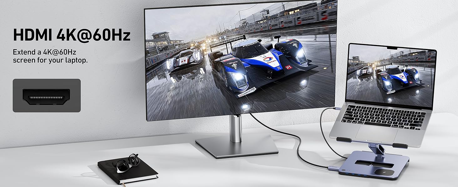 BENFEI Laptop Stand with USB C 6in1 Docking Station