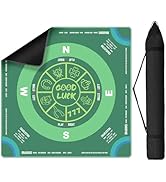 QUEENLINK Mahjong Mat, 32.4" x 32.4" Non-Slip Neoprene Mahjong Table Mat with Portable Bag, Noise...
