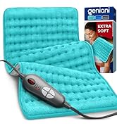 GENIANI Double Sided XL Heating Pad Electric for Lower Back Pain &amp; Period Cramps Relief, Heat Pad...