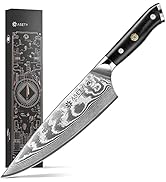 Damascus Chef Knife: 8-inch Razor-Sharp Japanese Chef Knife with VG10 Steel Core, Full Tang G10 H...