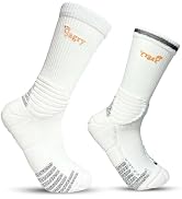 Elite Basketball Socks, Performance Cushioned Mid Calf Athletic Socks with Arch Compression for F...