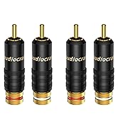 Tertullus 4pcs 2-in-1 Screw and Solder Type High End RCA Male Plugs Brass Gold Plated Audio RCA C...