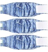 Wegreeco Jeans Washable Dog Diaper Male (Pack of 3) - Washable Male Dog Belly Wrap (Small)
