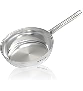 Sunhouse 18/10 8 Inch Stainless Steel Frying Pan, Whole-Clad No Coatings Skillet with Stay-cool H...