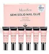MelodySusie Semi Solid Nail Glue, Quick Drying No Need for UV Lamp Glue Gel Long Lasting for Fake...