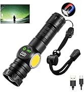 Flashlights High Lumens, Rechargeable flashlights with COB Sidelight, 3500 Lumen Super Bright Fla...