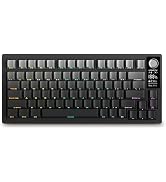 FKZ LT75 Wireless Mechanical Keyboard with Screen&amp;Knob,75% Gasket Hot Swappable Pre-lubed Switch ...