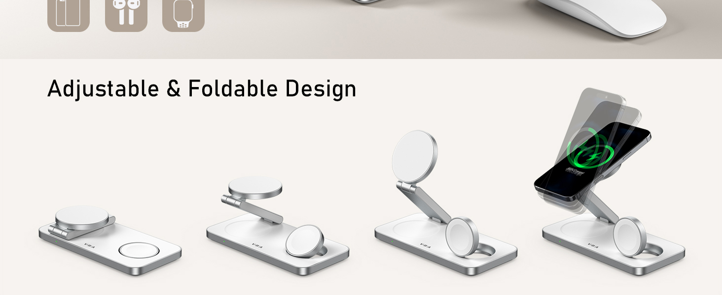foldable 3 in 1 wireless charging station