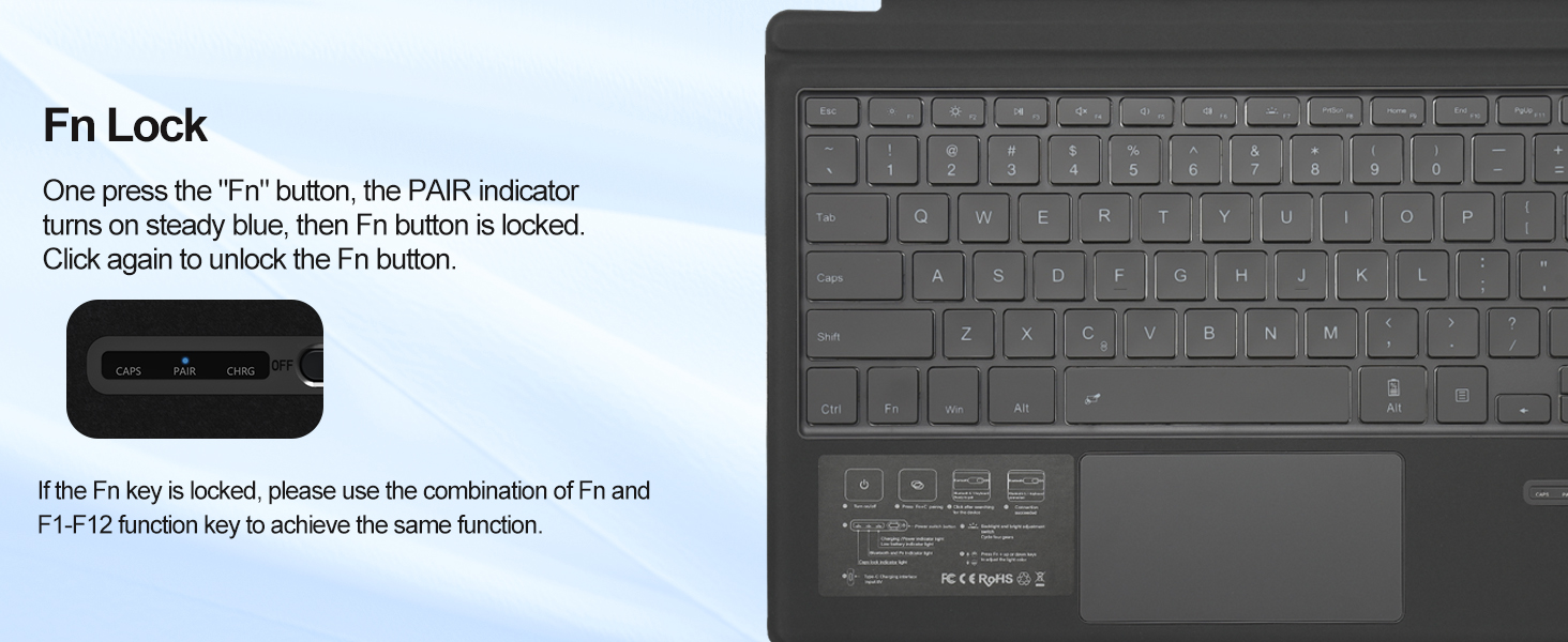backlit bluetooth keyboard for Surface Pro 7