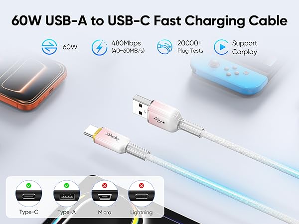 60W 3A FAST CHARGING USB CABLE
