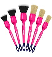 YeewayVeh 6PCS Car Detailing Brush Set, 3pcs Boars Hair Detailing Brushes, 3pcs Ultra Soft Detail...