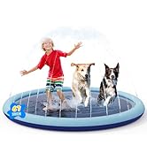 COMMOUDS Splash Pad for Kids and Dogs, Non-Slip Sprinkler Pad Thicken Pool Summer Outdoor Water T...