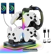 JDGPOKOO Headphone &amp; Controller Stand with Charging Station for Xbox Series X|S/Elite 2/One/One X...