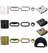 BENECREAT 32 Sets Stainless Steel Hat Cap Buckle with Eyelets, Adjustable Buckles for Backpack St...