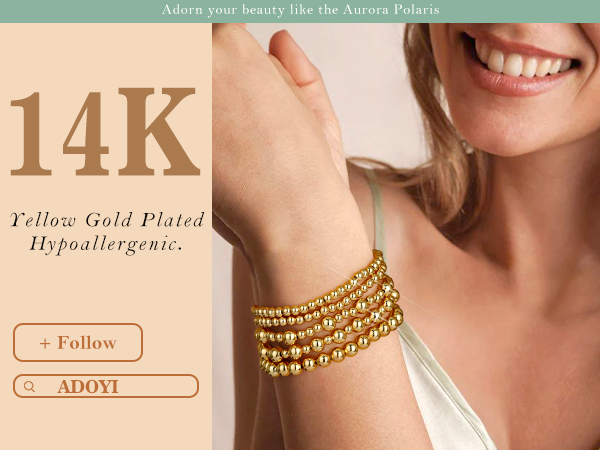 gold beaded bracelets for women