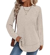 WIHOLL Long Sleeve Shirts for Women 2026 Fall Sweaters Lightweight Casual Tunic Tops Loose Fit Wi...