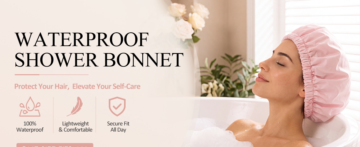 Pink Shower Cap for Women