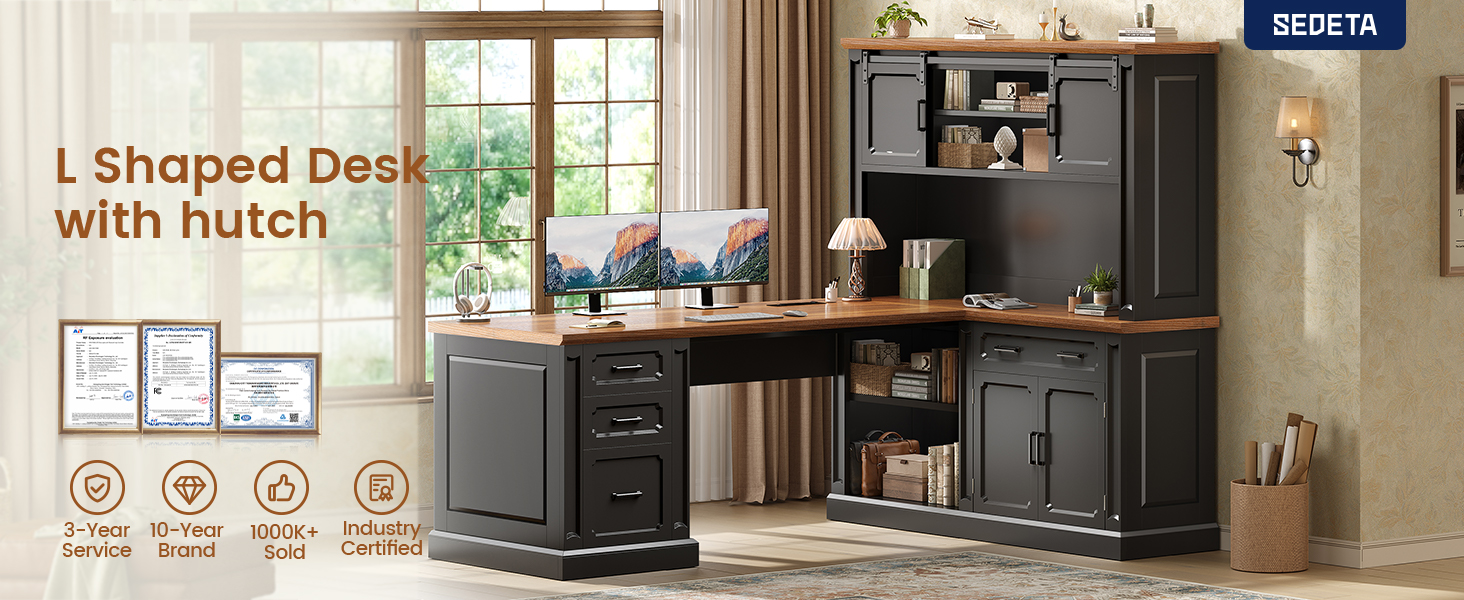 desk with hutch