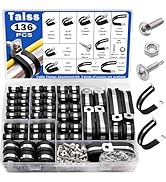 Taiss 136PCS Cable Clamps Assortment Kit,10 Sizes 1/4" 5/16" 3/8" 1/2" 5/8" 3/4" 1" 1-1/4" 1-1/2"...