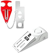 Fuers Portable Door Lock &amp; Door Stop Alarm, Dual Protection Home Security Door Kit Door Stopper S...