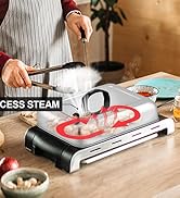 13x 9.75Inch Cheese Melting Domes, HaSteeL Rectangular Basting Steam Cover for Flat Top Griddle C...