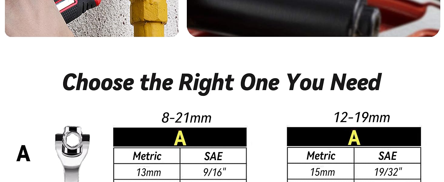 Universal Wrench 8 in 1 Socket Wrench Multi-function Wrench Tool