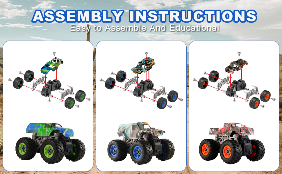monster truck toys Take Apart Toys STEM Toys Educational Building Toys
