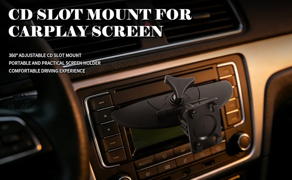 CD Slot Mount for Carplay Screen 360° Rotatable