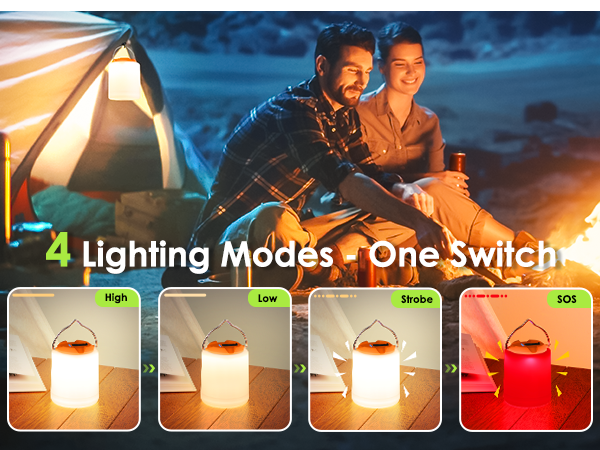 Tent Lights with 4 Light Modes