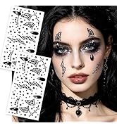 Halloween Face Gems Tears Rhinestone for Face Nail Body Halloween Tattoo Stickers Face Jewelry,Black