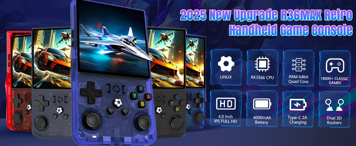 2025 new upgraded R36MAX retro handheld game console