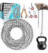 [Upgraded] 236” Black Electroplated Steel Hanging Chain with S-Hooks, Snap Hooks, Ceiling Hooks &amp;...