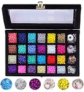 Fishdown 6300Pcs 4mm Glass Beads for Jewelry Making Kit Glass Jewellery for Bracelets Making Kit ...
