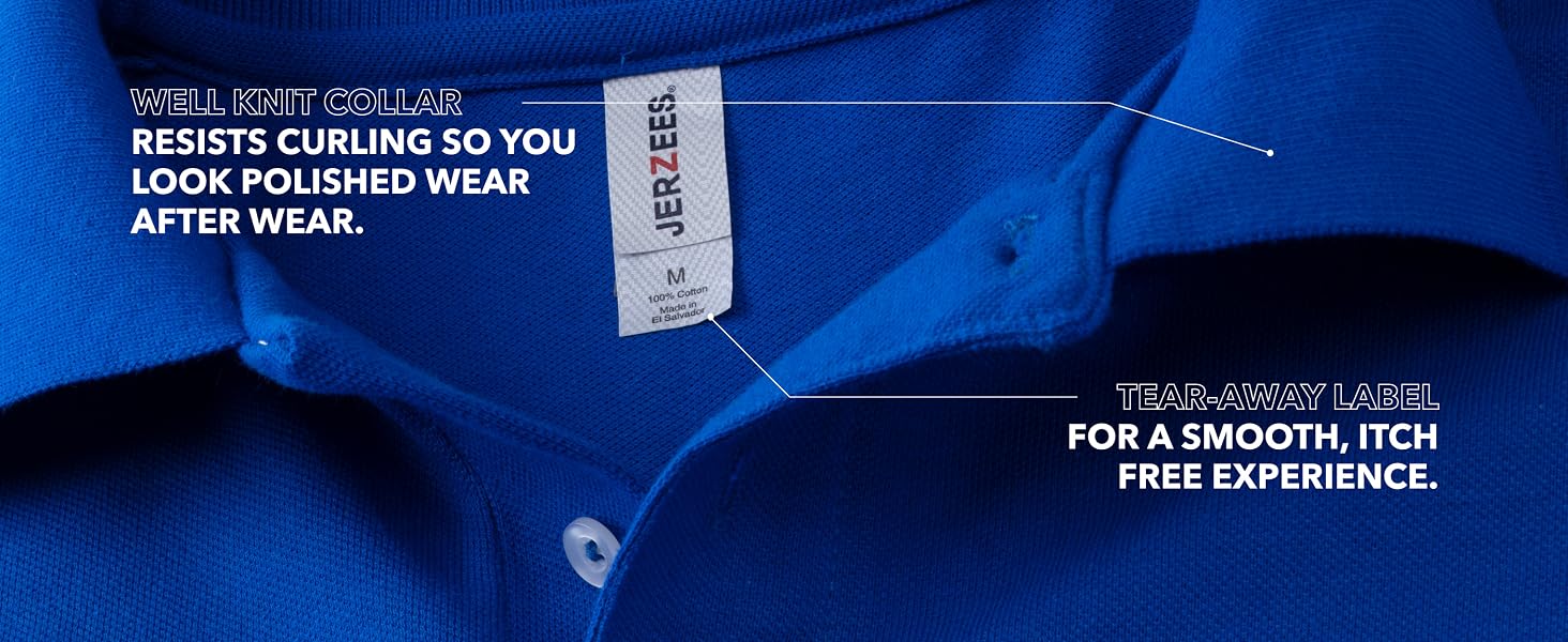 Welt knit collar resist curling so you look polished wear after wear.