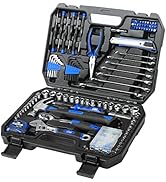 Prostormer 148-Piece Hand Tool Set, Mixed Socket Wrench Household/Auto Repair Tool Kit with Toolb...